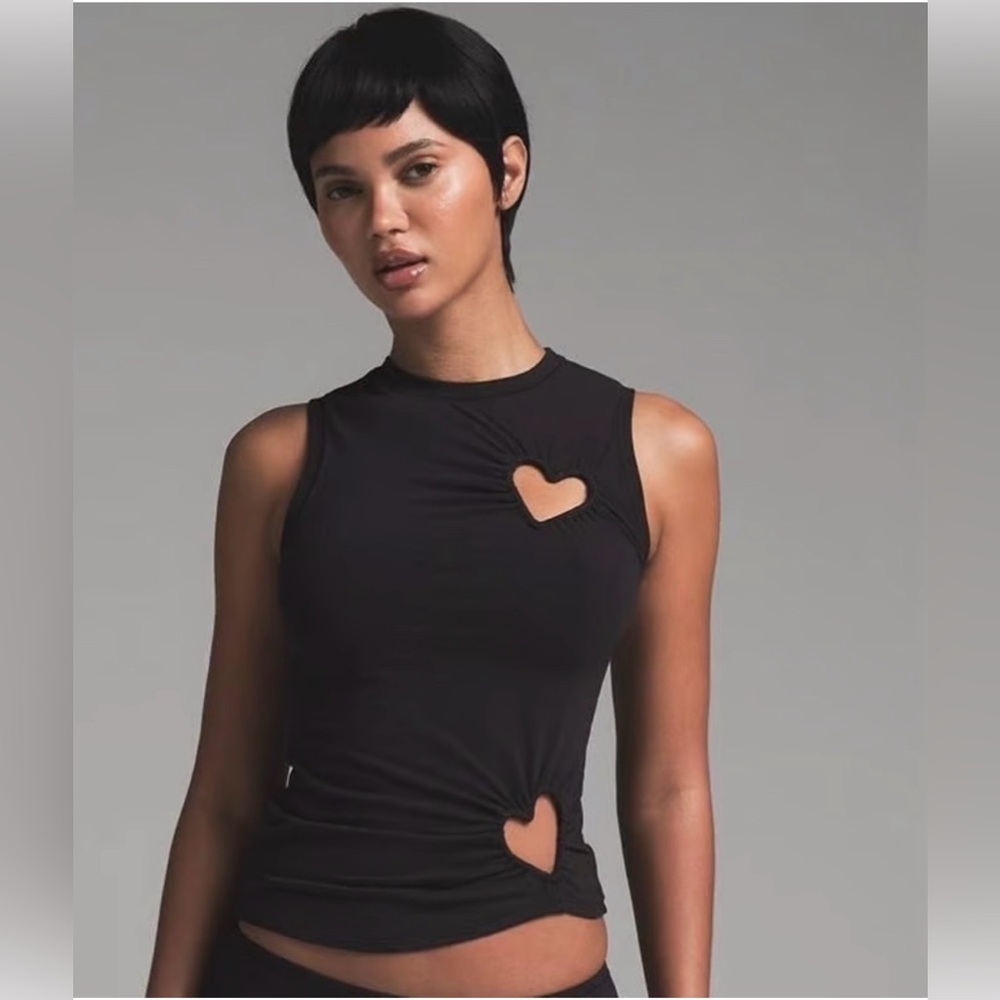 SKIMS Cotton Jersey Heart Tank - Soot